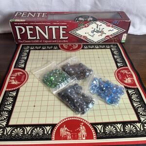 Pente Classic Game, 5 In A Row & Capture, With Gems And Roll Up Board, Age 8+